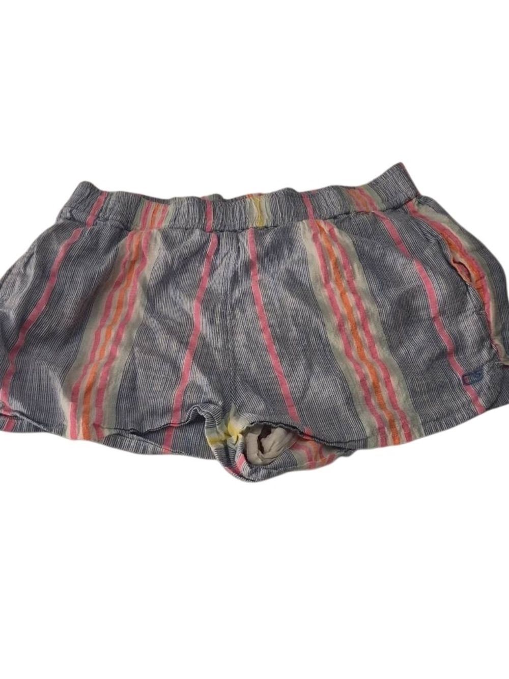 Vineyard Vines Striped Athletic Shorts in Gray, Pink & Yellow(445)